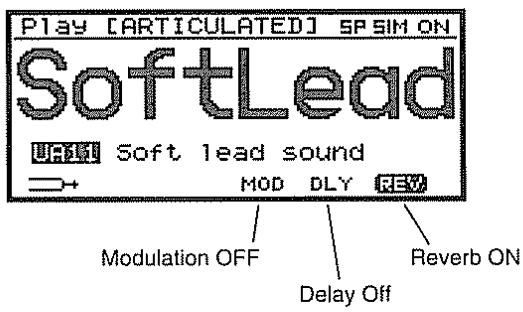 ROLAND VG-8 - Réglage on ou off des effets en mode de jeu - 1