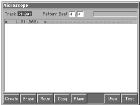 Microscope Track PTH001 Pattern Beat 4 4 1-01-000> *---- Create Erase Move Copy Place View Test