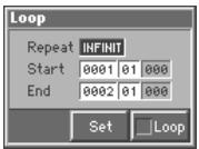 ROLAND FA-76 - Définition d'une zone à répéter dans un Song (Loop Points) - 2