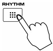 ROLAND FA-76 - Appuyez sur [RHYTHM] (son témoin clignote). - 1