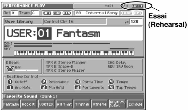 PERFORMANCE PLAY M=21 M=4 WATT Oct 0 Trans C NEW CHO REV 00 Internal5ong User Library Control Ch= 16 J= 120 USER:01 Fantasm ZONE RRP RHY D Beam: Off MFX A: Stereo Flanger CHO: Delay MFX B: Space-D REV: SRU Room MFX C: Stereo Phaser Realtime Control Cutoff Resonance Porta Time Tempo Arp Hold Ptn Hold Portamento Tap Tempo Favorite Sound (Bank 1) Fantasm Rock It! UORTEX Rll That Trippin Xtremel Rhythmic Eclipse