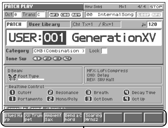 ROLAND FA-76 - Appuyez sur une des touches [1] à [8] pour sélectionner un patch. - 1