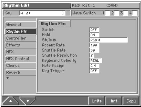 ROLAND FA-76 - Paramètres des Patterns (Rhythm Ptn) - 1