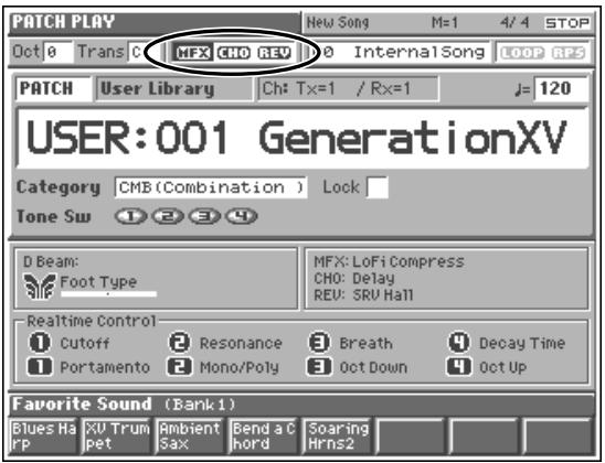 ROLAND FA-76 - Activation/désactivation des effets - 1