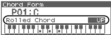ROLAND FANTOM XR - Déclenchement d'un accord dans l'ordre des notes (rolled chord) - 1