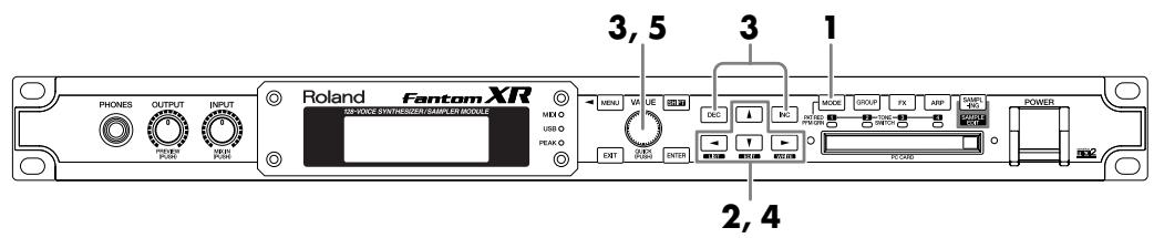 ROLAND FANTOM XR - Choix d'un patch par catégorie - 1