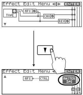 ROLAND FANTOM XR - Accès à la page « mastering - 1