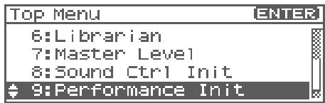 ROLAND FANTOM XR - Initialisation des paramètres de performance (init) - 1