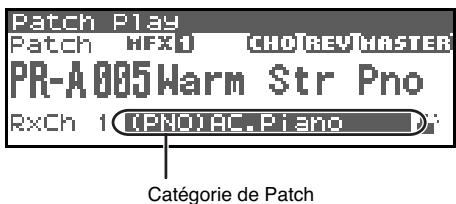 ROLAND FANTOM XR - Sélection de patches par catégorie - 1