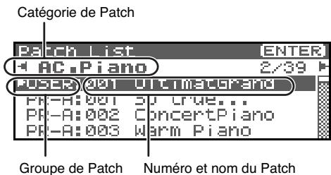 ROLAND FANTOM XR - Sélection de patches par catégorie - 1