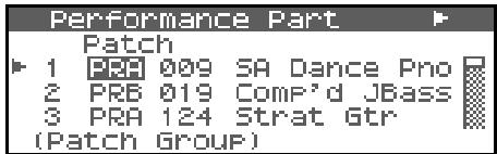 ROLAND FANTOM XR - Paramétrage du patch affecté à une part - 2