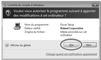 ROLAND A-500PRO - Un écran de confirmation du contrôle de compte d'utilisateur apparaît. - 1