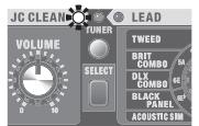 ROLAND CUBE-80XL - Permutation entre la fonction SOLO et SELECT et les canaux LEAD et JC CLEAN - 1