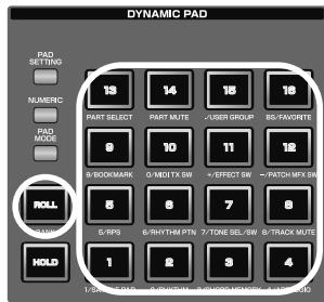 ROLAND FANTOM G7 - Appuyez sur [PAD MODE], puis sur [16] (FAVORITE). - 1