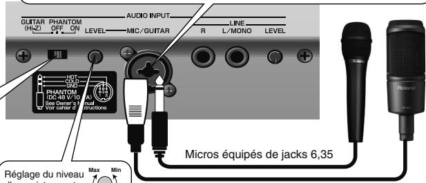 ROLAND FANTOM G7 - Branchement d'un micro - 6