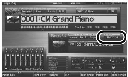 ROLAND FANTOM G7 - Le mode actif pour les Pads est signalé dans les écrans ci-dessous. - 1
