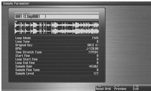 ROLAND FANTOM G7 - Paramétrage du Sample (Sample Parameters) - 1
