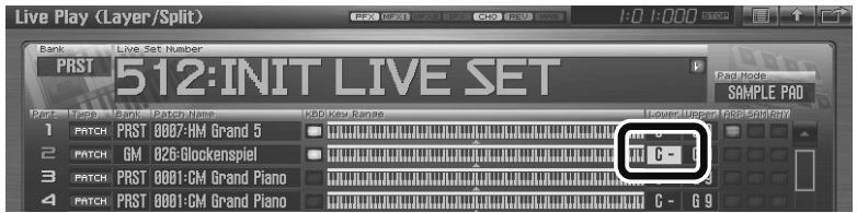 ROLAND FANTOM G7 - Définition de la tessiture active - 1