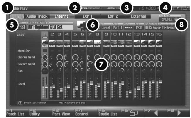 ROLAND FANTOM G7 - Fonctions accessibles depuis la page Studio Play - 1