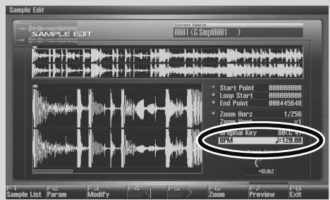 ROLAND FANTOM G7 - Example: Utilisation de samples enregistrés à un tempo de 120 - 3