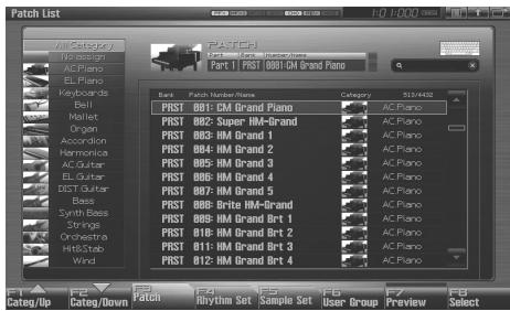 ROLAND FANTOM G7 - Appel des Patchs au sein d'une liste - 2