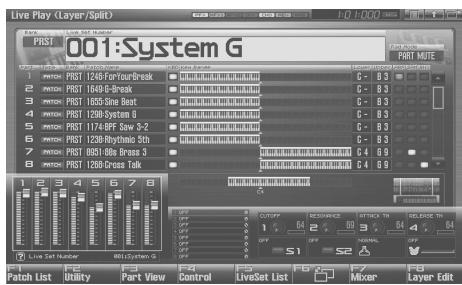 ROLAND FANTOM G7 - < Choix du mode Live > - 2
