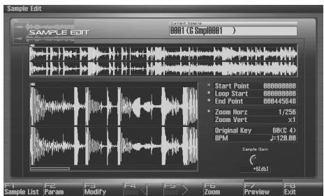 ROLAND FANTOM G7 - Appuyez sur [SAMPLE]. - 1