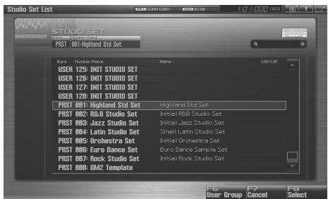 ROLAND FANTOM G7 - Appuyez sur [F5 (Studio List)]. - 1
