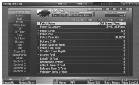 ROLAND FANTOM G7 - Paramétrage du Patch affecté à une Part - 2