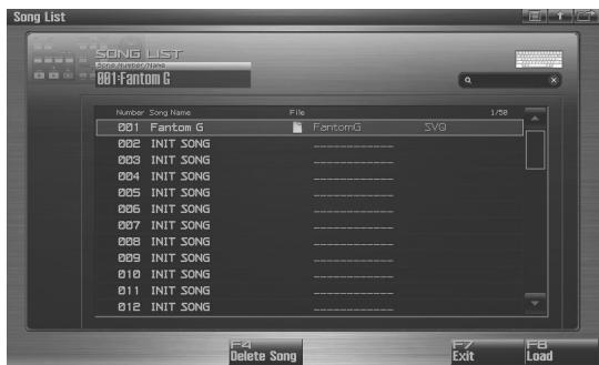 ROLAND FANTOM G7 - Appuyez sur [F1 (Song List)]. - 1