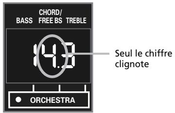 CHORD/ BASS FREE BS TREBLE 14.3 Seul le chiffre clignote ORCHESTRA