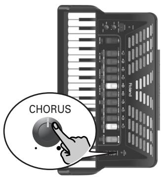 ROLAND FR-3X WH - Actionnez la commande [CHORUS] pour régler le niveau de l'effet chorus. - 1