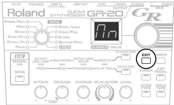 AC IN POWER MIDI IN MIDI OUT LEVEL LIPHONESI RIMONO L RIMONO (Roland) GUITAR GR-20 SYNTH/LEAD OUTPUT MIX IN GR STRINGS/ORCH BANK WIND VOICE/PLAD BRASS ETHNIC BASS/GTR RHYTHM/PERC ORGAN/KB USER PIANO NUMBER/VALUE GK OUTPUT SYSTEM EDIT EXIT WRITE SIGNAL LINE/AMP SWITCH LINK MIDI CH TUNER EXP SENS FREQ RESO TRANPOSE PLAY FEEL PATCHE EDIT TUNER PEDAL ATTACK RELEASE CHORUS DELAY REVERB LEVEL GLIDE HOLD E RW TYPE TYPE TYPE