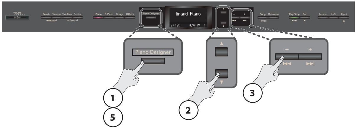 ROLAND HP307-RW - Utilisation du 'piano designer - 1