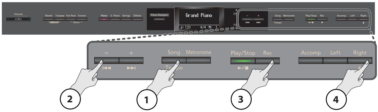 ROLAND HP307-RW - Préparatifs pour l'enregistrement - 1