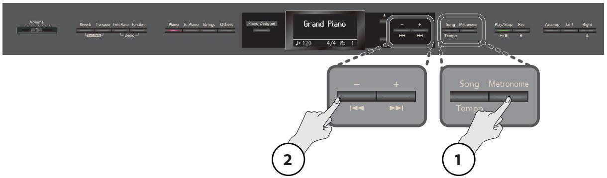 ROLAND HP307-RW - Appuyez sur le bouton [Metronome] - 3