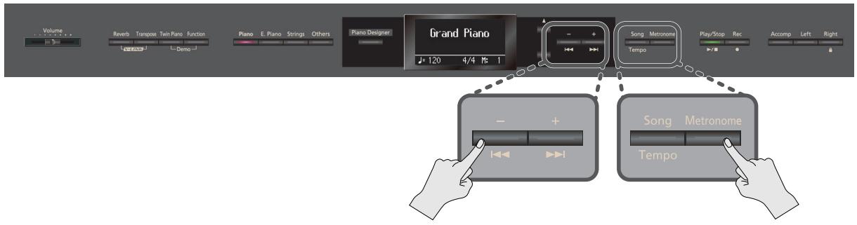 ROLAND HP307-RW - Régler le volume du métronome - 1