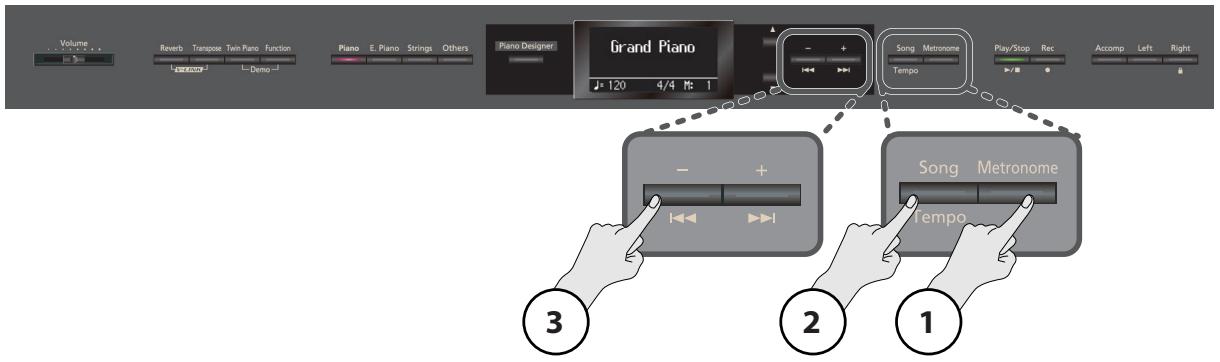 ROLAND HP307-RW - Changer la métrique du métronome - 1