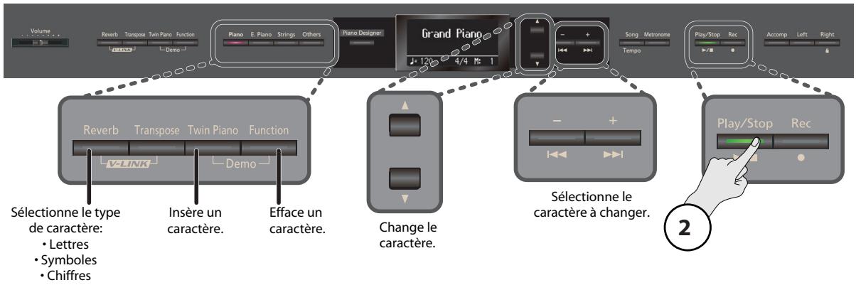 ROLAND HP307-RW - Changer le nom du morceau - 1