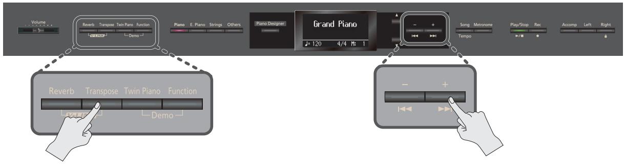 ROLAND HP307-RW - Transposer un morceau (playback transpose) - 1