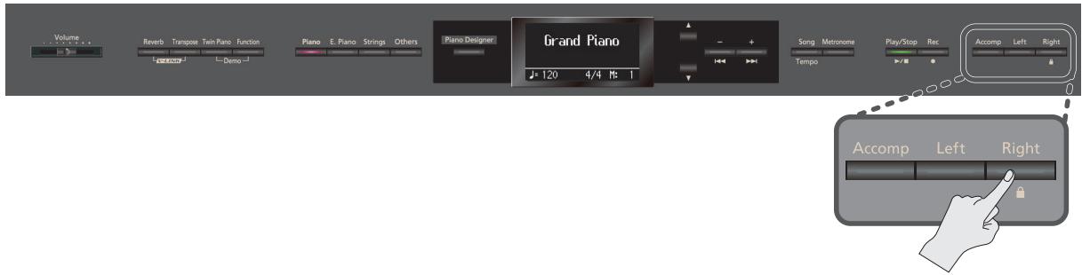 ROLAND HP307-RW - Verrouiller les boutons en façade - 1