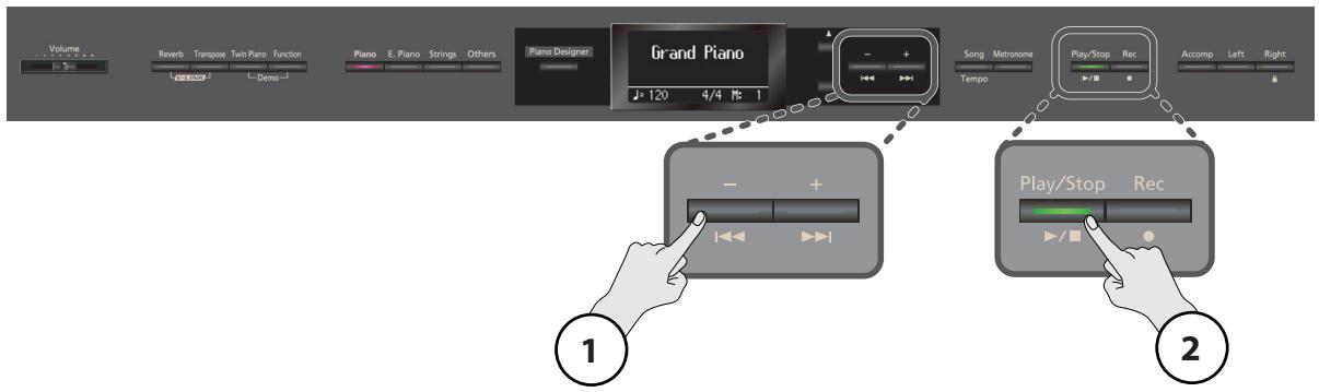 ROLAND HP307-RW - Lancer/arrêter l'enregistrement - 2