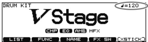 ROLAND TD-12KX - Assigner un tempo à chaque kit [F2 (TEMPO)] - 3