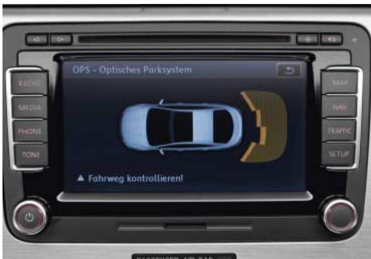 OPS - Optisches Parksystem ▲ Fahrweg kontrollieren!