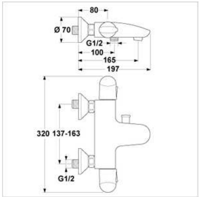 IDEAL STANDARD A3205 - Thermostatique bain-douche - 1