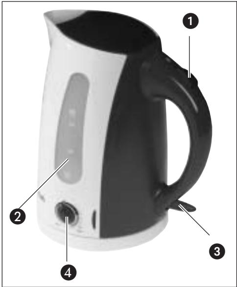 KOMPERNASS BIFINETT KH 1133 BOUILLOIRE EN PLASTIQUE AVEC THERMOSTAT - Fara: För aldrig den elektriska sockeln i narheten av vatten - livsfara! - 1