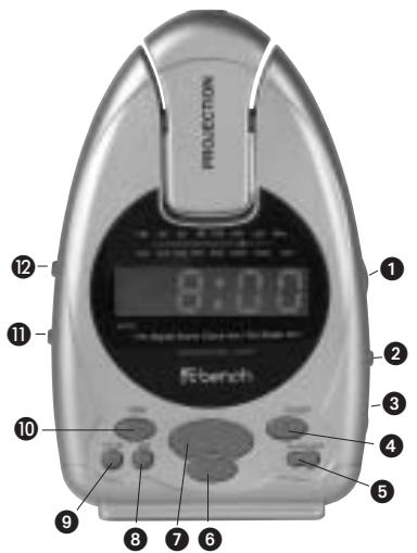 KOMPERNASS EBENCH KH 2212 HORLOGE DE PROJECTION AVEC RADIO - 1