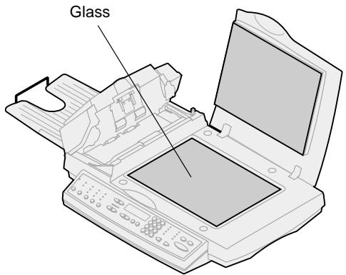 LEXMARK OPTRAIMAGE 443/433 (NOV 2000) - Cleaning the document glass - 1