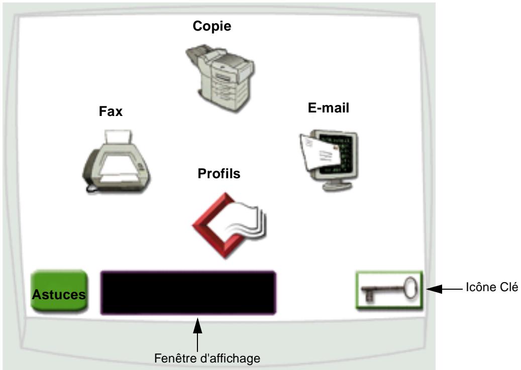 LEXMARK 5500 MFP OPTION - Comment utiliser l'écran tactile ? - 1