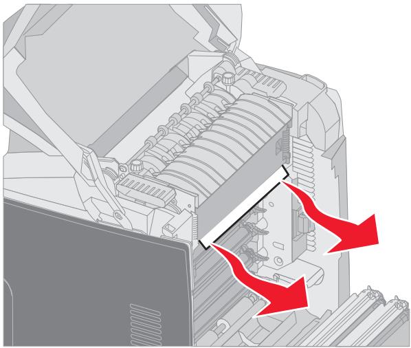 LEXMARK C522 - Elimination des bourages sous l'unité de fusion ou le capot de l'unité de fusion - 1